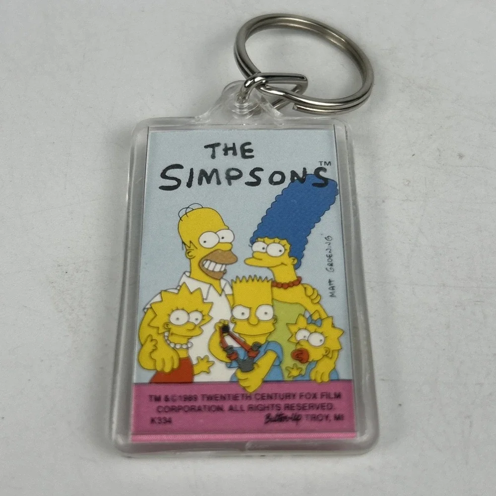 Vintage The Simpsons Pin And‎ Keychain Set Seven Items Total